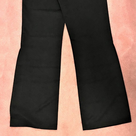 Prague Women Black Dress Pants Side Zipper Closure Side Split Size 10 - Picture 3 of 6